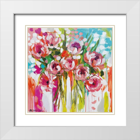 Sunburst Symphony White Modern Wood Framed Art Print with Double Matting by Brooks, Amanda J.