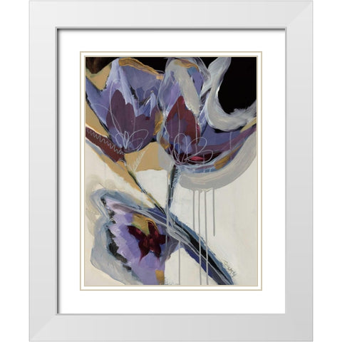 Floral Impressions I White Modern Wood Framed Art Print with Double Matting by Maritz, Angela