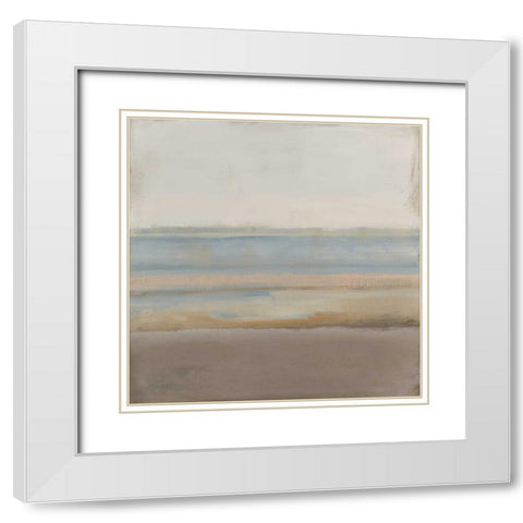 Beach White Modern Wood Framed Art Print with Double Matting by Maria