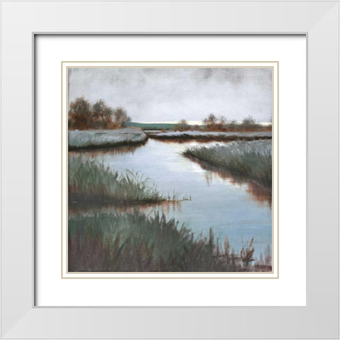 Grey Day White Modern Wood Framed Art Print with Double Matting by Peterson, Julie