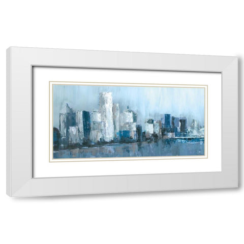 Citylines White Modern Wood Framed Art Print with Double Matting by Jones, Cy