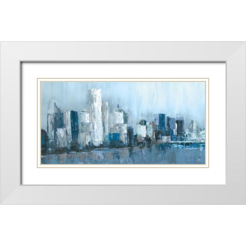 Citylines White Modern Wood Framed Art Print with Double Matting by Jones, Cy