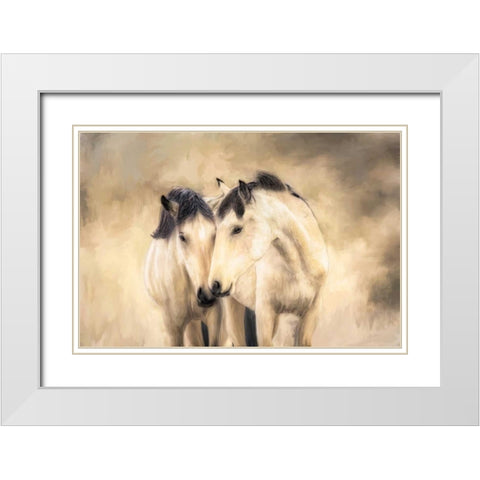 Sisters White Modern Wood Framed Art Print with Double Matting by Caro, Wendy