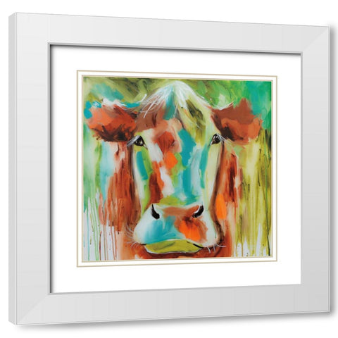 Misty Pasture White Modern Wood Framed Art Print with Double Matting by Brooks, Amanda J.