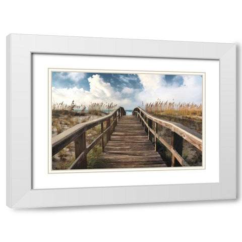 Path To Paradise White Modern Wood Framed Art Print with Double Matting by Cahill, Michael