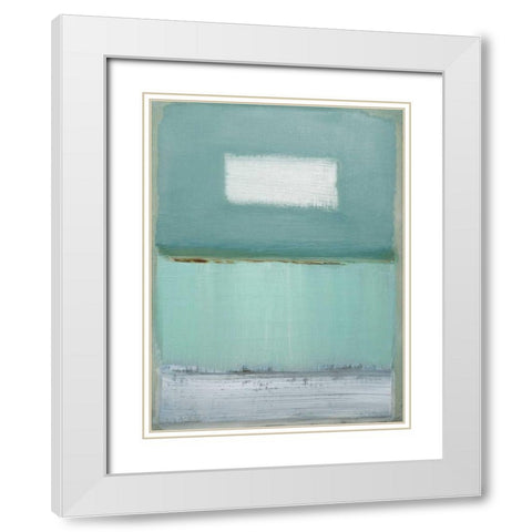 Azure Blue I White Modern Wood Framed Art Print with Double Matting by Gold, Caroline