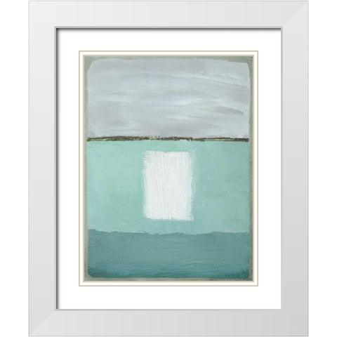 Azure Blue II White Modern Wood Framed Art Print with Double Matting by Gold, Caroline