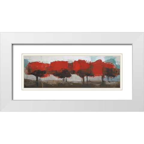 Fall Row White Modern Wood Framed Art Print with Double Matting by Shire, Martin