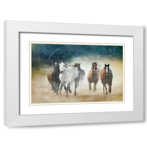 Dust Devils White Modern Wood Framed Art Print with Double Matting by Caro, Wendy