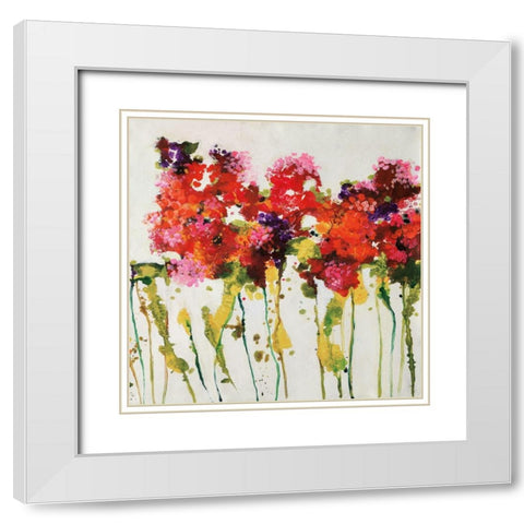 Dandy Flowers I White Modern Wood Framed Art Print with Double Matting by Barnes, Natasha