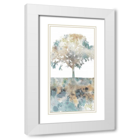 Water Tree I White Modern Wood Framed Art Print with Double Matting by Fontaine, Stephane