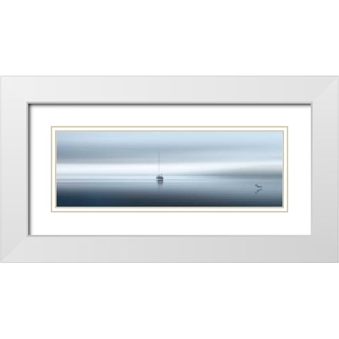 West Coast Sailing White Modern Wood Framed Art Print with Double Matting by Pelkey, Marvin
