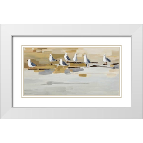 Late Afternoon Gathering Â  White Modern Wood Framed Art Print with Double Matting by Maritz, Angela