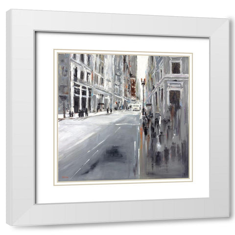 Paris White Modern Wood Framed Art Print with Double Matting by Kadmiri, Aziz