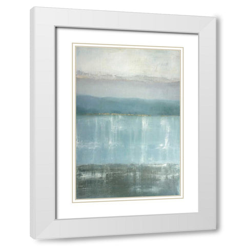 Twilight Blues White Modern Wood Framed Art Print with Double Matting by Gold, Caroline