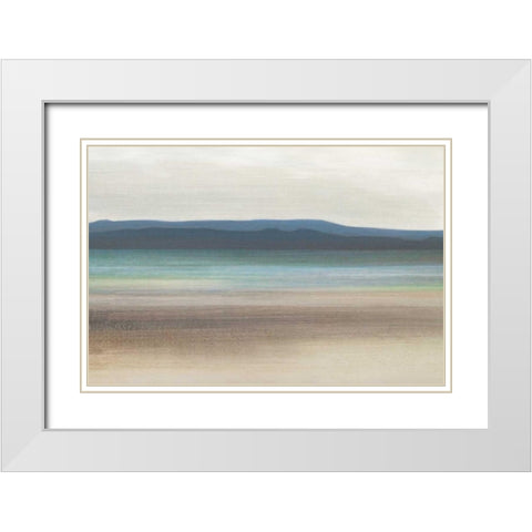 Peaceful Beach White Modern Wood Framed Art Print with Double Matting by Venter, Tandi