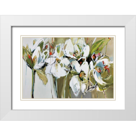 Spring Blooms White Modern Wood Framed Art Print with Double Matting by Maritz, Angela