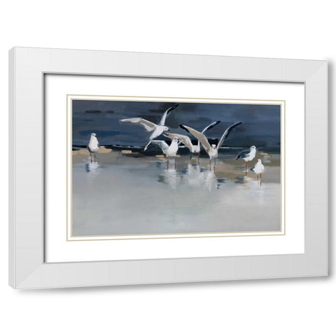 Serenity White Modern Wood Framed Art Print with Double Matting by Maritz, Angela