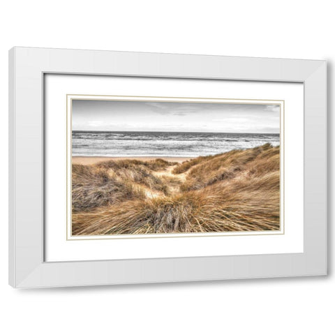 Beach Dunes White Modern Wood Framed Art Print with Double Matting by Frank, Assaf