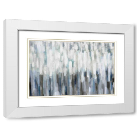 Silver Rain White Modern Wood Framed Art Print with Double Matting by Parker, Karen Lorena