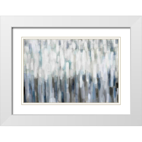 Silver Rain White Modern Wood Framed Art Print with Double Matting by Parker, Karen Lorena