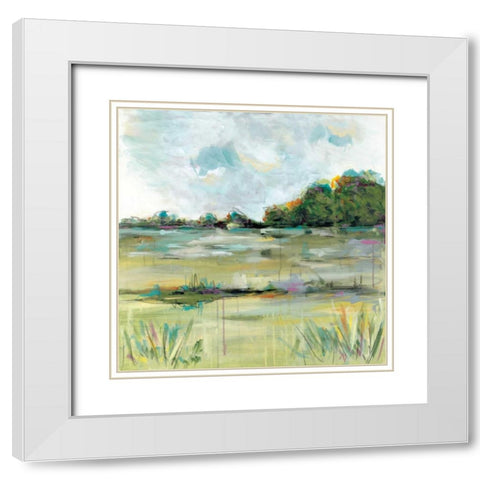 A Morning Walk White Modern Wood Framed Art Print with Double Matting by Bell, Emma