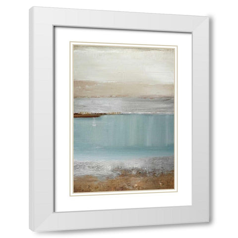 Echo Beach White Modern Wood Framed Art Print with Double Matting by Gold, Caroline