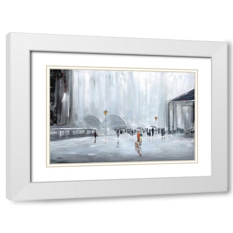La Gare White Modern Wood Framed Art Print with Double Matting by Kadmiri, Aziz
