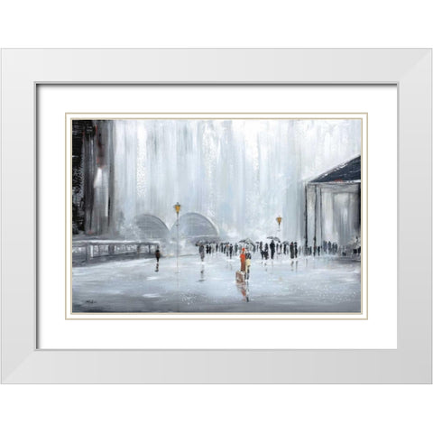 La Gare White Modern Wood Framed Art Print with Double Matting by Kadmiri, Aziz