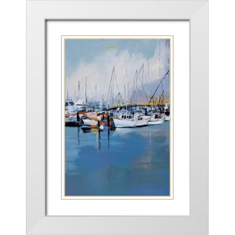 Along the Quay White Modern Wood Framed Art Print with Double Matting by Fitsimmons, A.