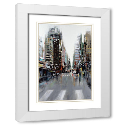 La Ville White Modern Wood Framed Art Print with Double Matting by Kadmiri, Aziz