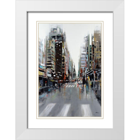 La Ville White Modern Wood Framed Art Print with Double Matting by Kadmiri, Aziz