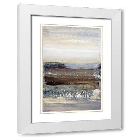 Hint Of Blue White Modern Wood Framed Art Print with Double Matting by Snow, Aerial