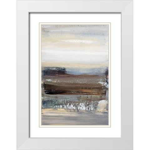 Hint Of Blue White Modern Wood Framed Art Print with Double Matting by Snow, Aerial