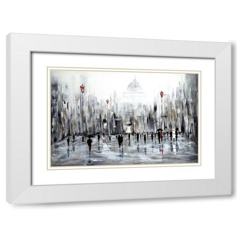 Grande Ville White Modern Wood Framed Art Print with Double Matting by Aziz, Kadmiri