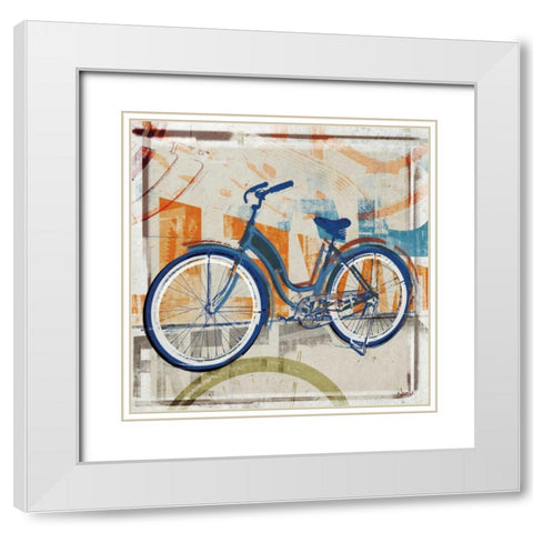 Speedway White Modern Wood Framed Art Print with Double Matting by NOAH