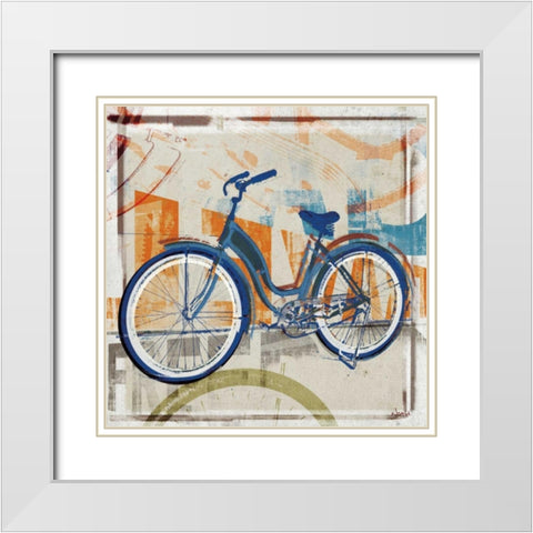 Speedway White Modern Wood Framed Art Print with Double Matting by NOAH