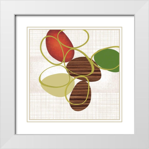 Pebbles and Loops II White Modern Wood Framed Art Print with Double Matting by Venter, Tandi