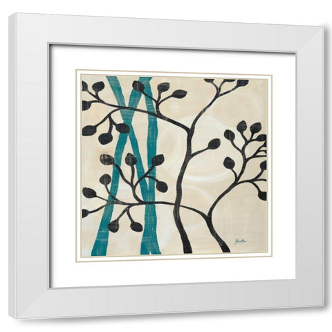 Spring Buds II White Modern Wood Framed Art Print with Double Matting by St. Amant, Yvette