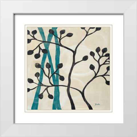 Spring Buds II White Modern Wood Framed Art Print with Double Matting by St. Amant, Yvette