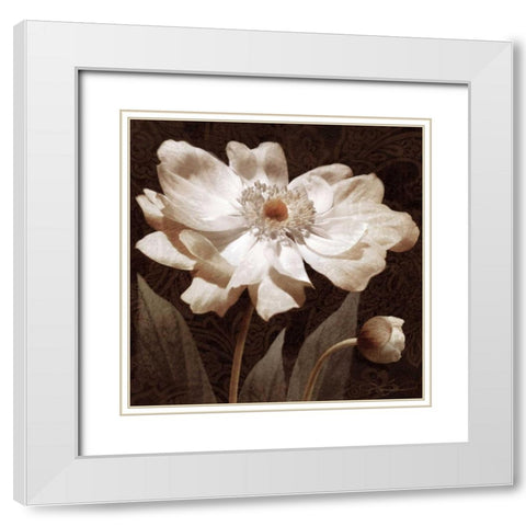 Paisley Blossom I White Modern Wood Framed Art Print with Double Matting by Mallett, Keith