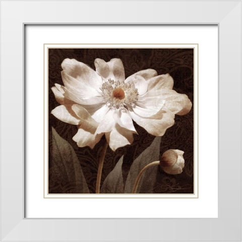 Paisley Blossom I White Modern Wood Framed Art Print with Double Matting by Mallett, Keith