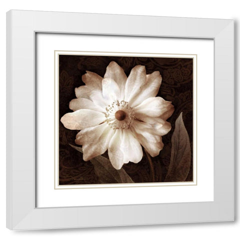 Paisley Blossom II White Modern Wood Framed Art Print with Double Matting by Mallett, Keith