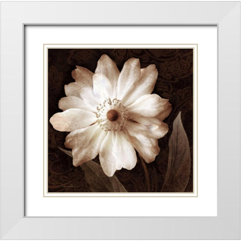 Paisley Blossom II White Modern Wood Framed Art Print with Double Matting by Mallett, Keith