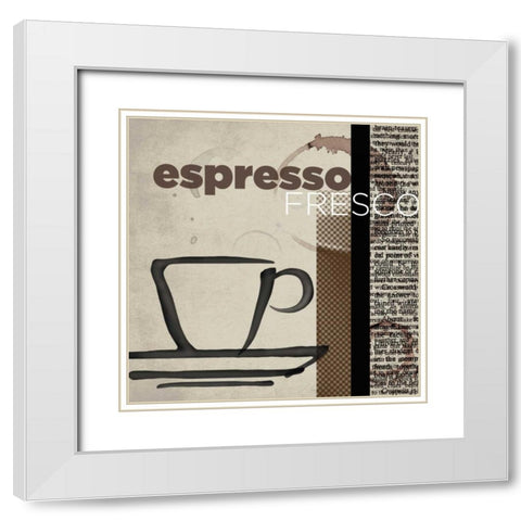 Espresso Fresco White Modern Wood Framed Art Print with Double Matting by Venter, Tandi