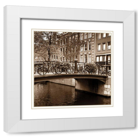 Autumn in Amsterdam III White Modern Wood Framed Art Print with Double Matting by Maihara, Jeff