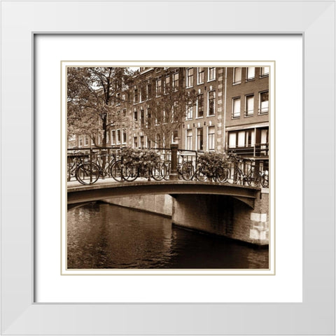 Autumn in Amsterdam III White Modern Wood Framed Art Print with Double Matting by Maihara, Jeff