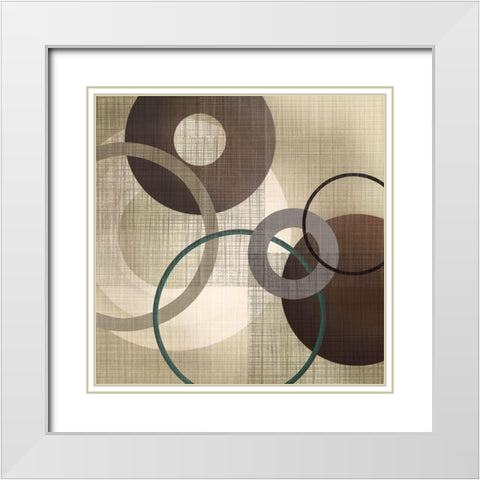 Hoops n Loops I White Modern Wood Framed Art Print with Double Matting by Venter, Tandi
