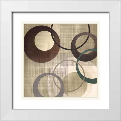 Hoops n Loops II White Modern Wood Framed Art Print with Double Matting by Venter, Tandi