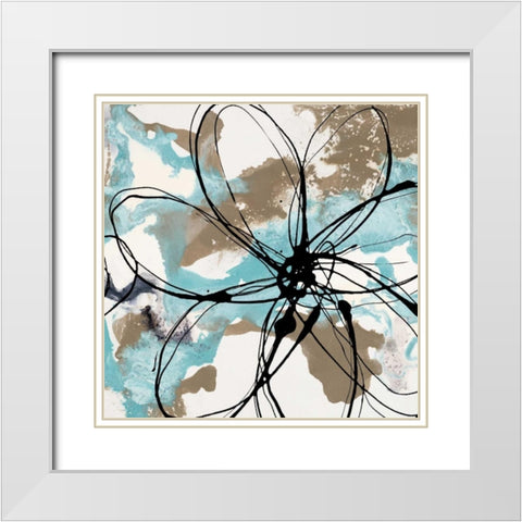 Free Flow I White Modern Wood Framed Art Print with Double Matting by Barnes, Natasha